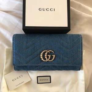 Gucci Limited Edition Quilted Denim Wallet